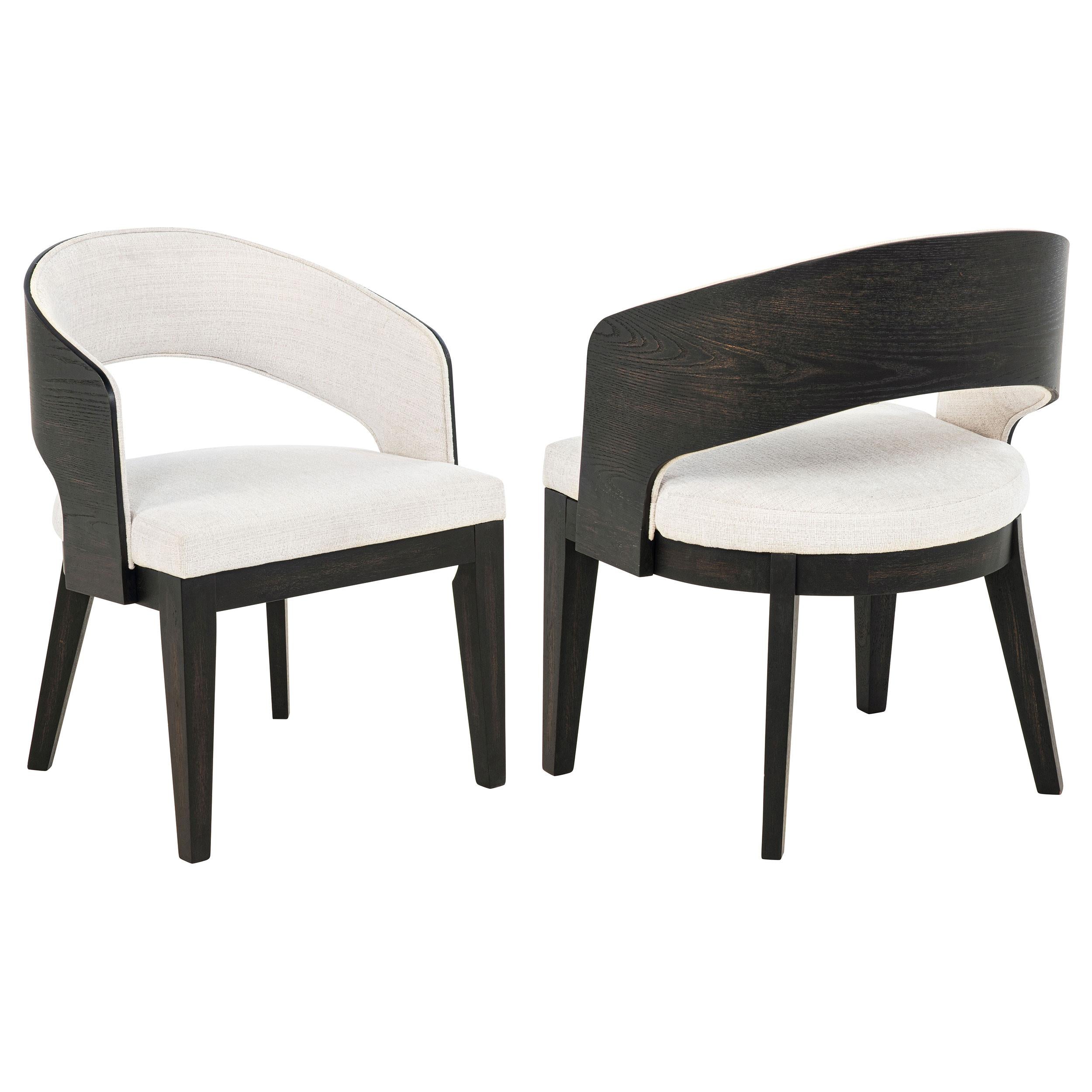 Leandro Upholstered Dining Arm Chair Cream (Set of 2) - 115393