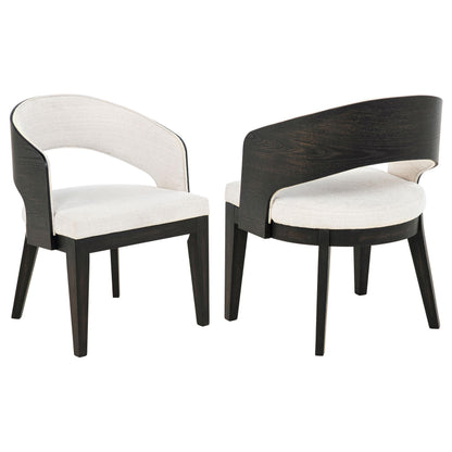 Leandro Upholstered Dining Arm Chair Cream (Set of 2) - 115393