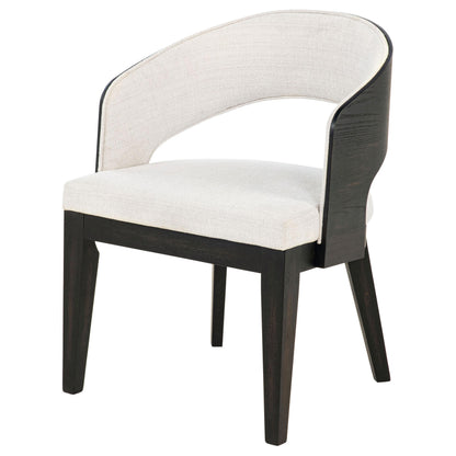 Leandro Upholstered Dining Arm Chair Cream (Set of 2) - 115393