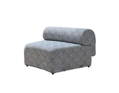 Lena Blue Boucle 3-Piece Curved Sectional - LENABLUE-3PC