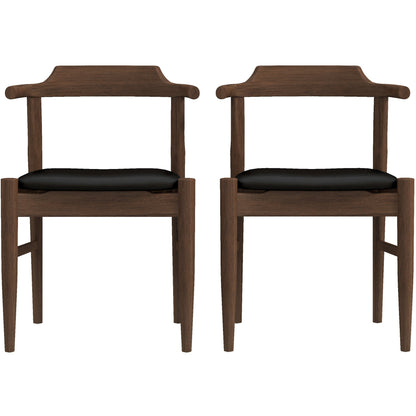 Leon Mid-Century Modern Leather Dining Chair (Set of 2) - DCH00603702