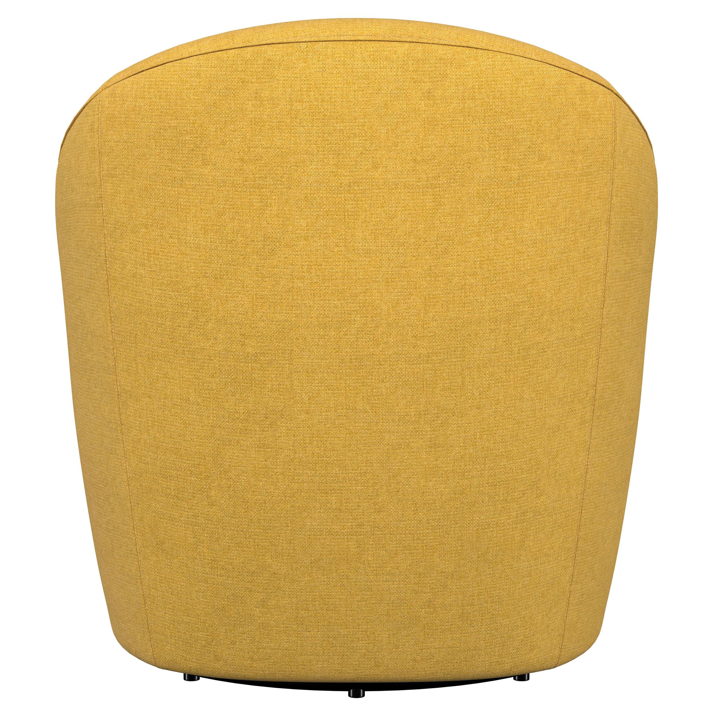 Leon Upholstered Accent Swivel Barrel Chair Mustard Yellow - 903076