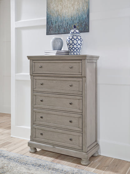 Lettner King Panel Bed, Chest and 2 Nightstands - B733B59