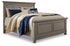 Lettner Light Gray Queen Panel Bed, Dresser, Mirror and 2 Nightstands - B733B43