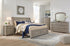 Lettner Queen Sleigh Bed with 2 Storage Drawers with Mirrored Dresser, Chest and 2 Nightstands in Light Gray from Ashley - Luna Furniture