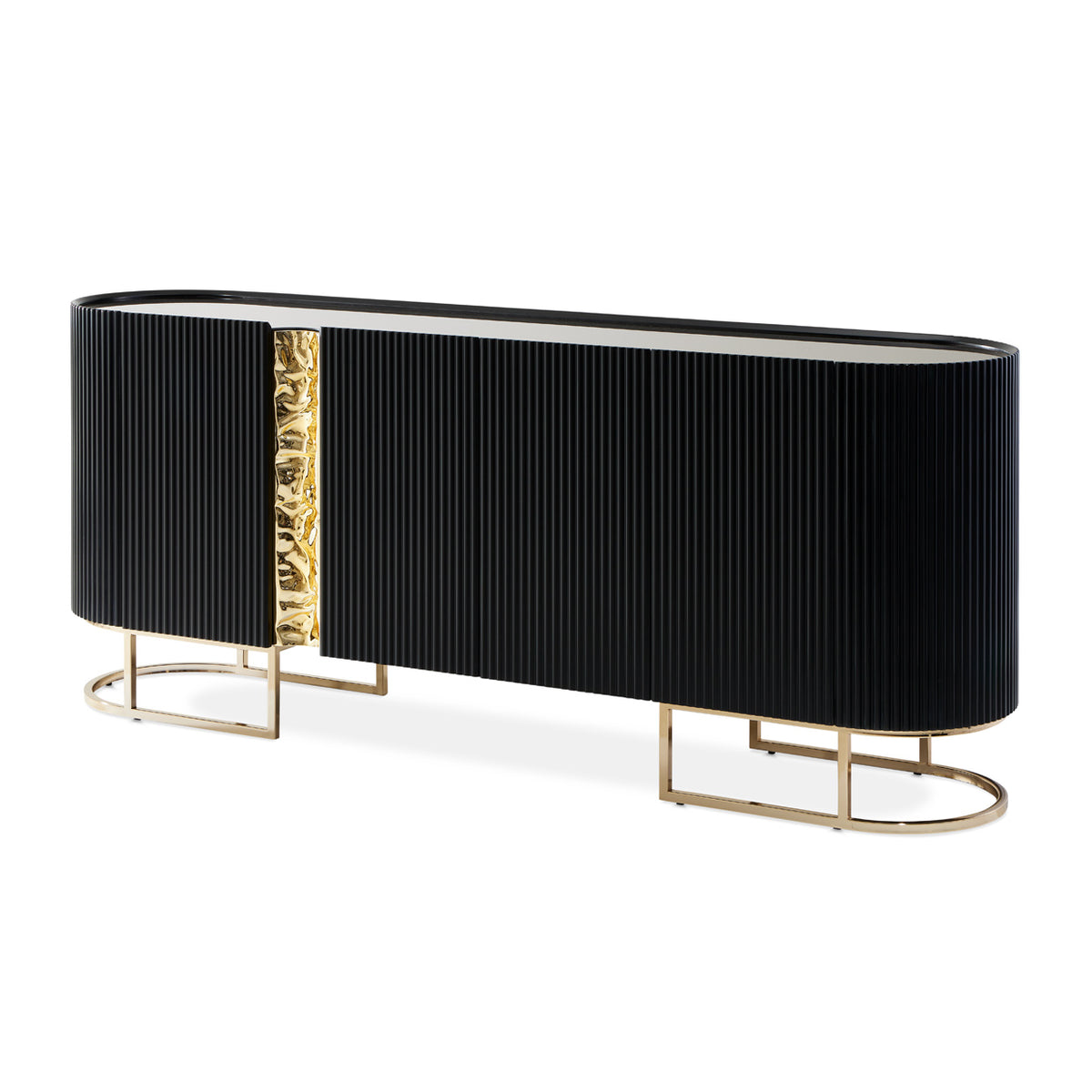 Lisbon Silken Matte Black Console Table Silken Matte Black