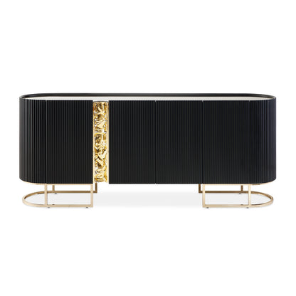 Lisbon Silken Matte Black Console Table Silken Matte Black