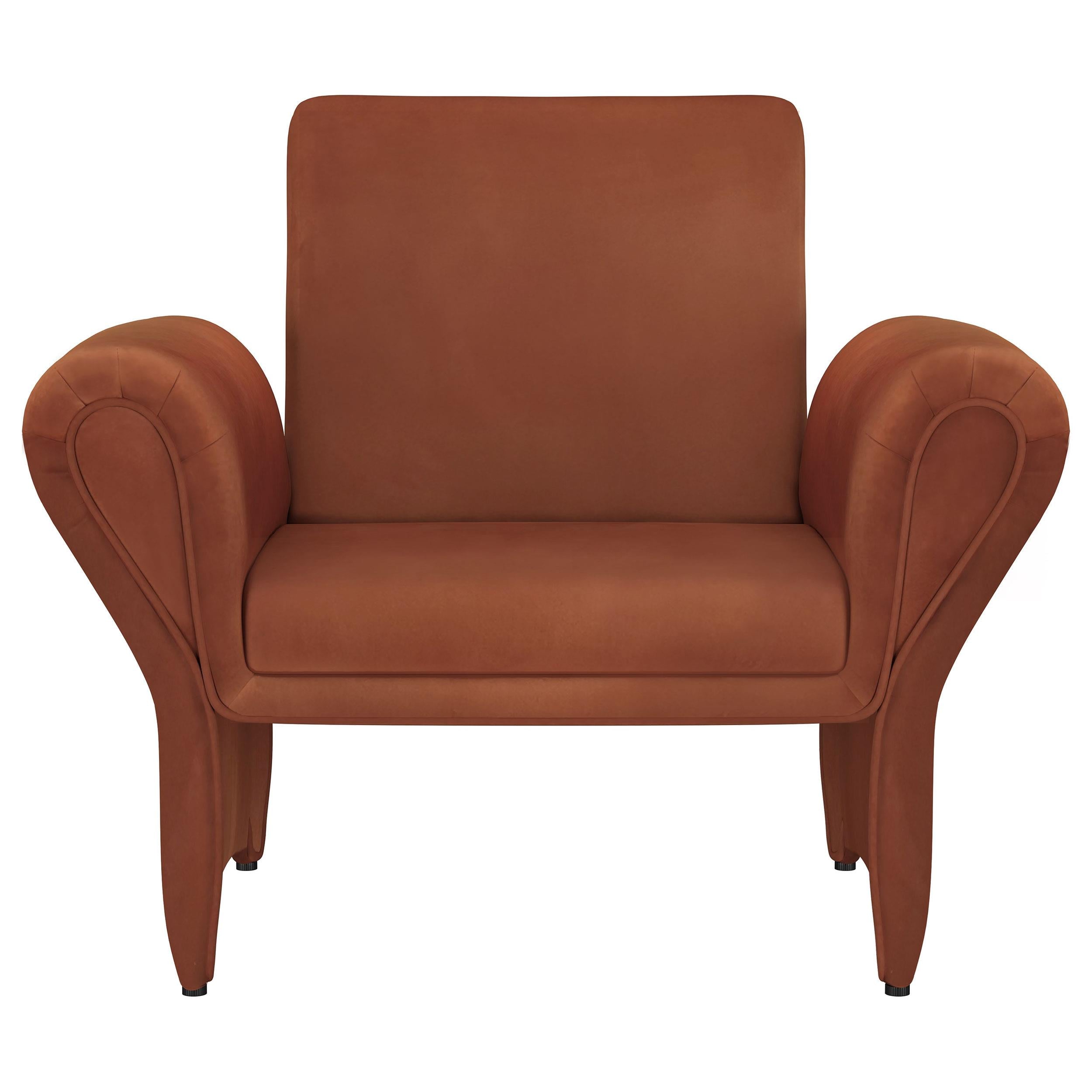 Liana Upholstered Roll Arm Accent Armchair Rust Orange - 903150