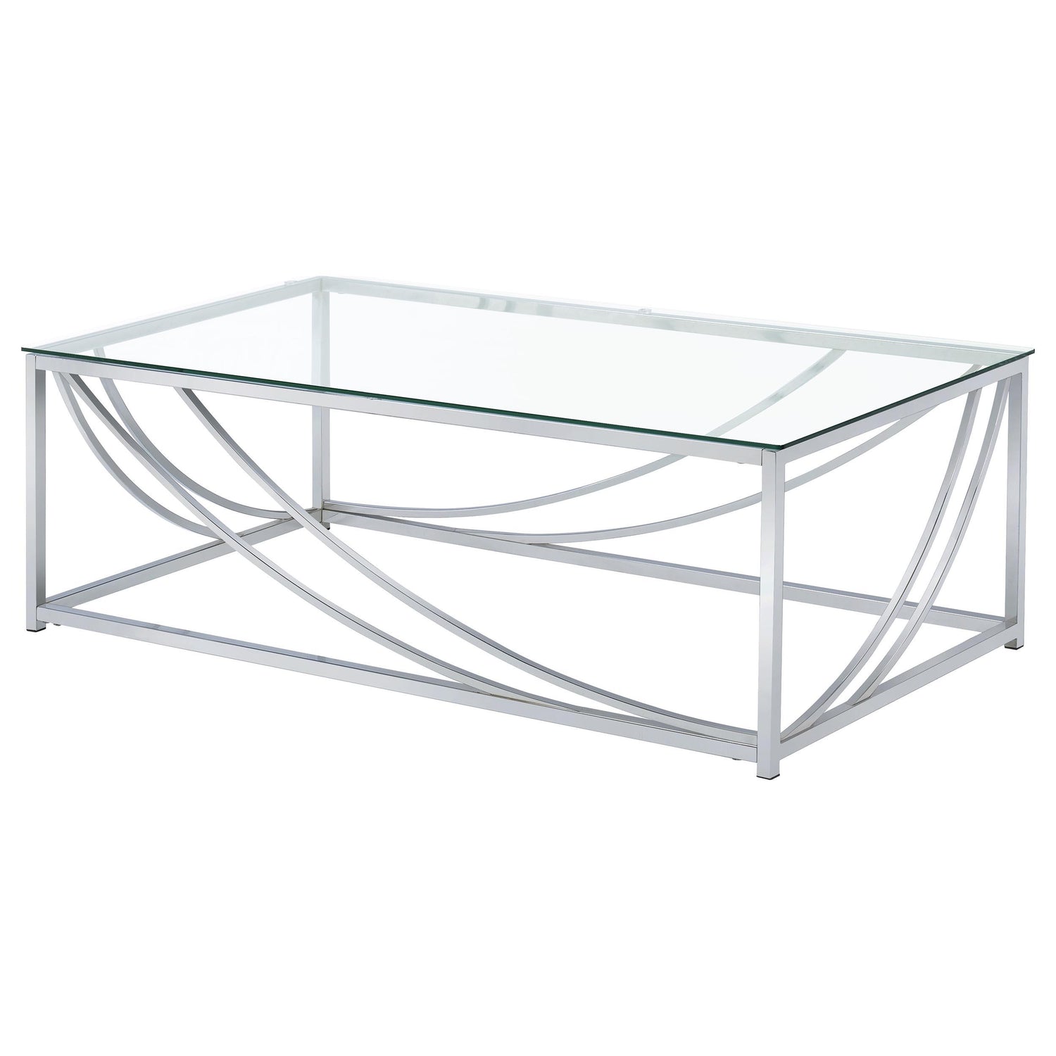 Lille 2-piece Glass Top Coffee End Sofa Table Set Chrome - 720498-S2