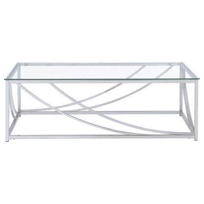 Lille 2-piece Glass Top Coffee End Sofa Table Set Chrome - 720498-S2