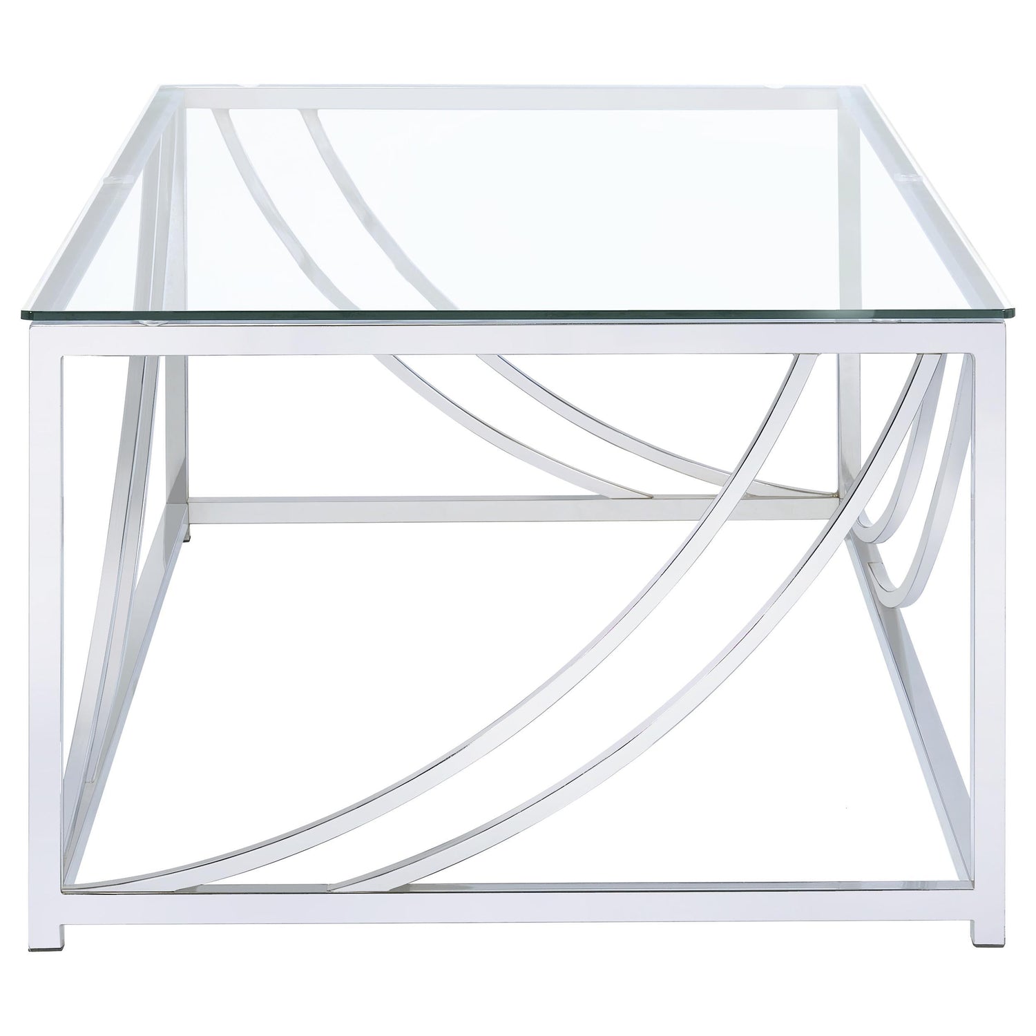 Lille 2-piece Glass Top Coffee End Sofa Table Set Chrome - 720498-S2