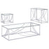 Lille 3-piece Glass Top Coffee End Sofa Table Set Chrome - 720498-S3