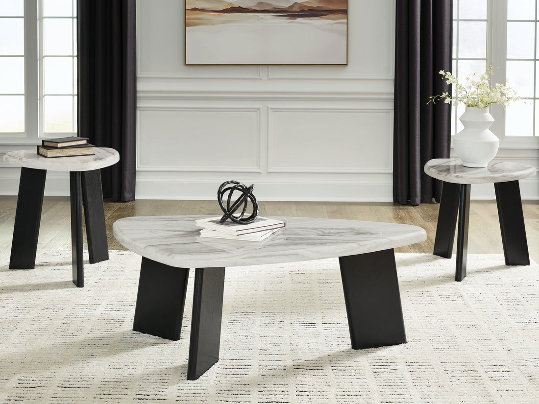 Lilyberg Gray/Black Table (Set of 3) - T389-13