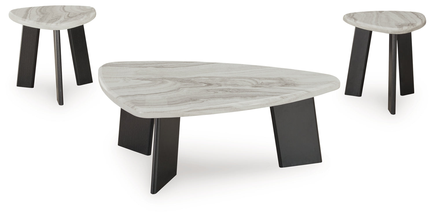 Lilyberg Gray/Black Table (Set of 3) - T389-13
