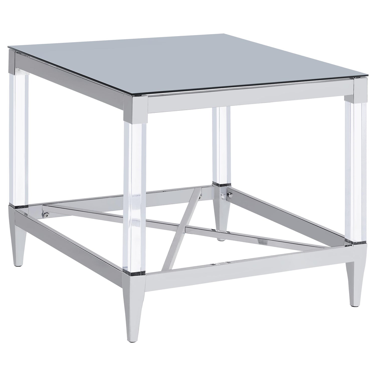 Lindley 3-piece Square Coffee and End Table Set Chrome - 709728-S3