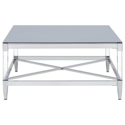 Lindley 3-piece Square Coffee and End Table Set Chrome - 709728-S3