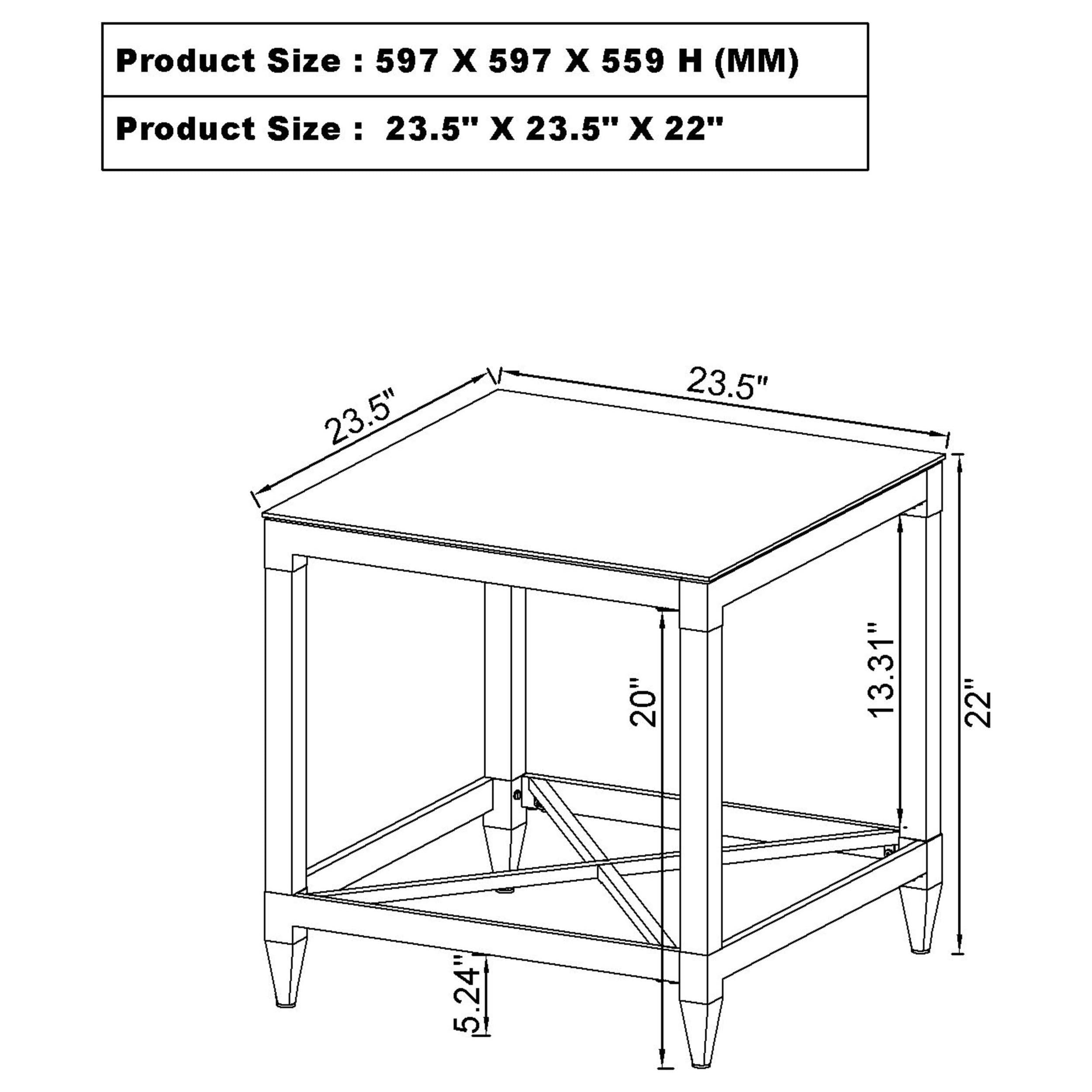 Lindley 3-piece Square Coffee and End Table Set Chrome - 709728-S3
