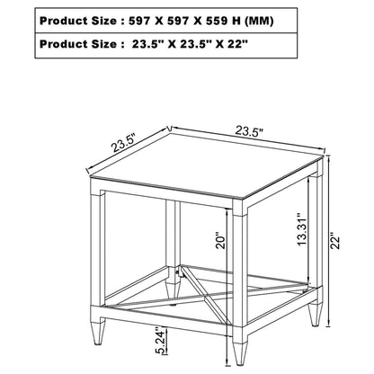 Lindley 3-piece Square Coffee and End Table Set Chrome - 709728-S3