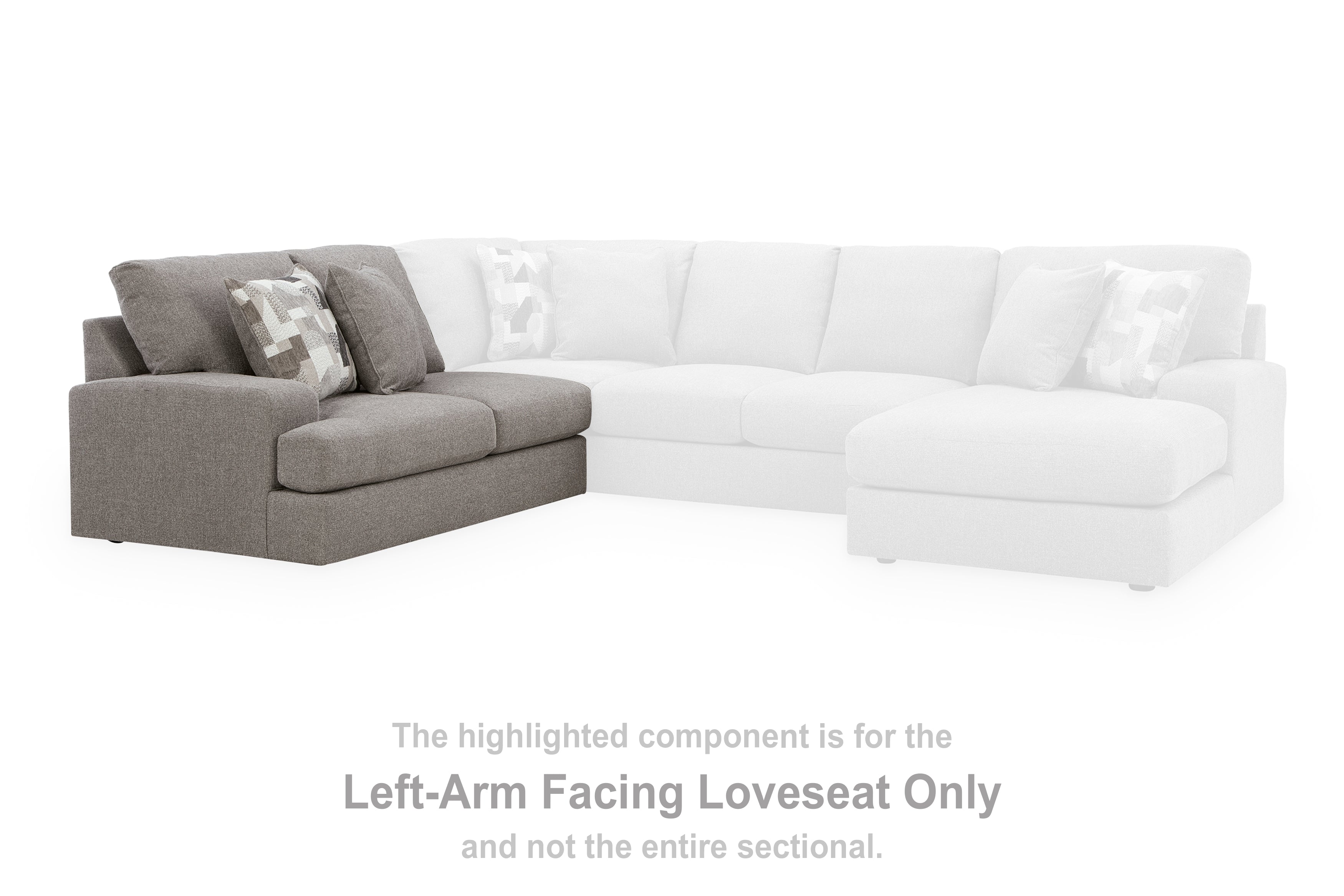 Lindon Smoke Left-Arm Facing Loveseat - 8470455