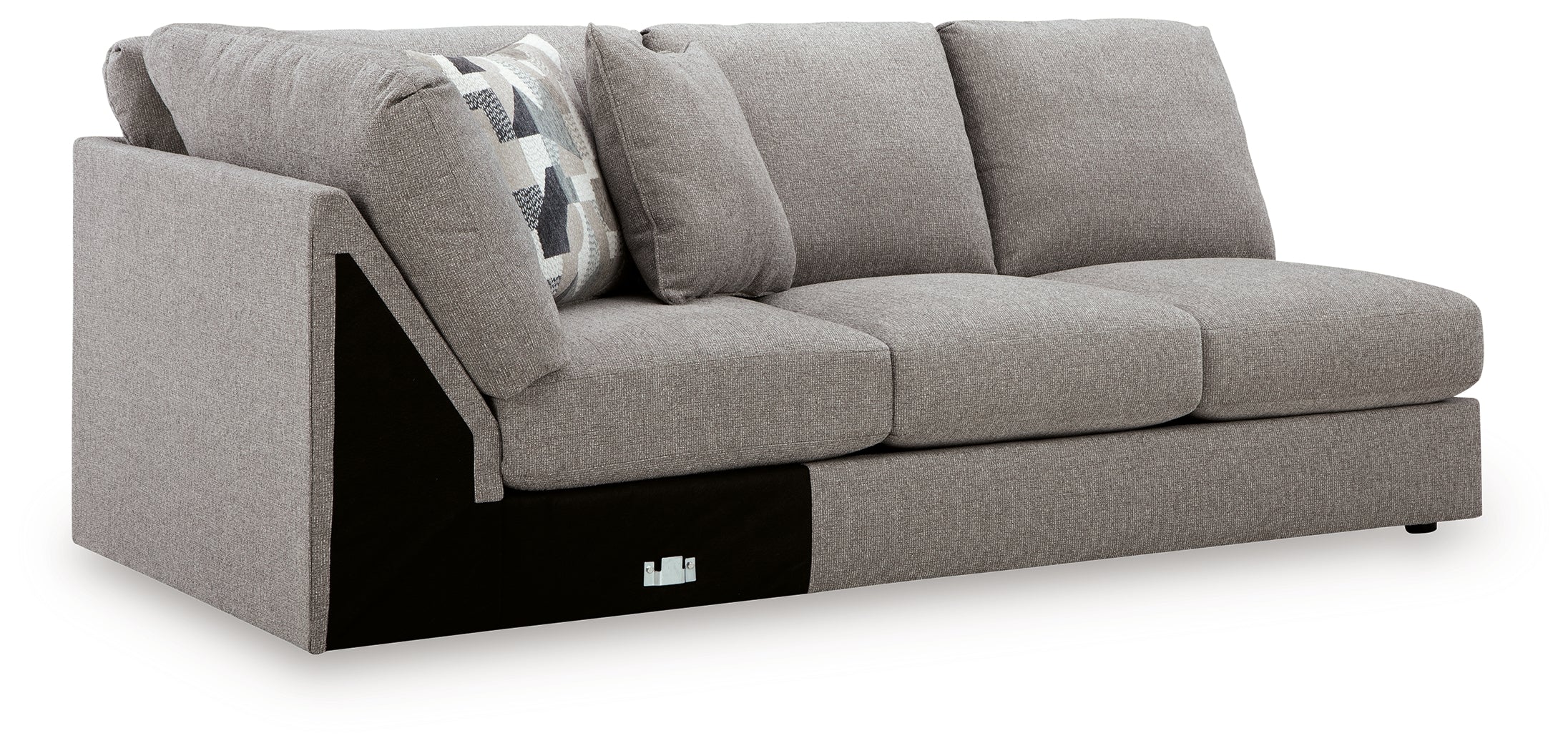 Lindon Smoke Left-Arm Facing Loveseat with Wedge - 8470430
