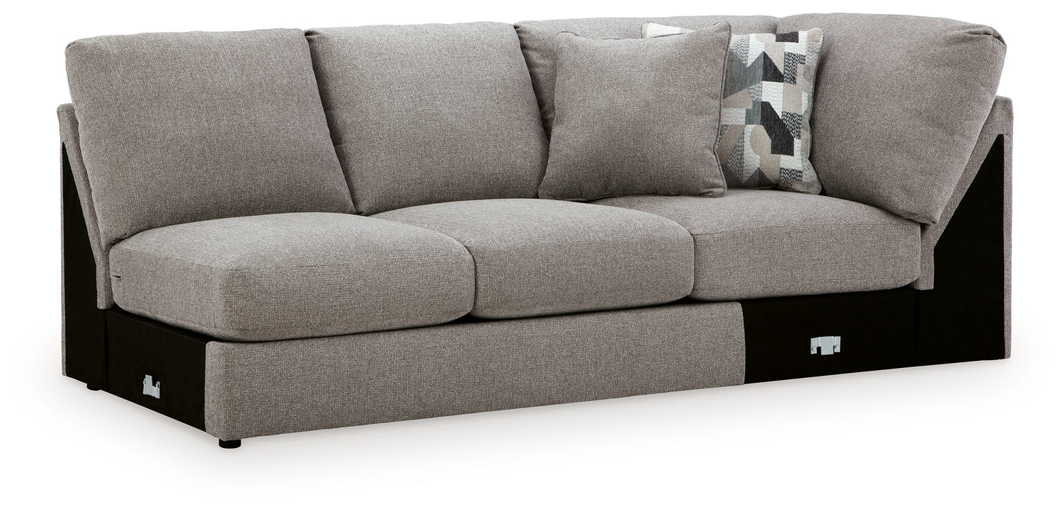 Lindon Smoke Right-Arm Facing Loveseat with Wedge - 8470426