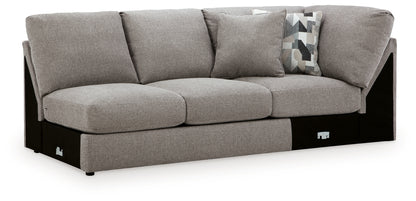 Lindon Smoke Right-Arm Facing Loveseat with Wedge - 8470426