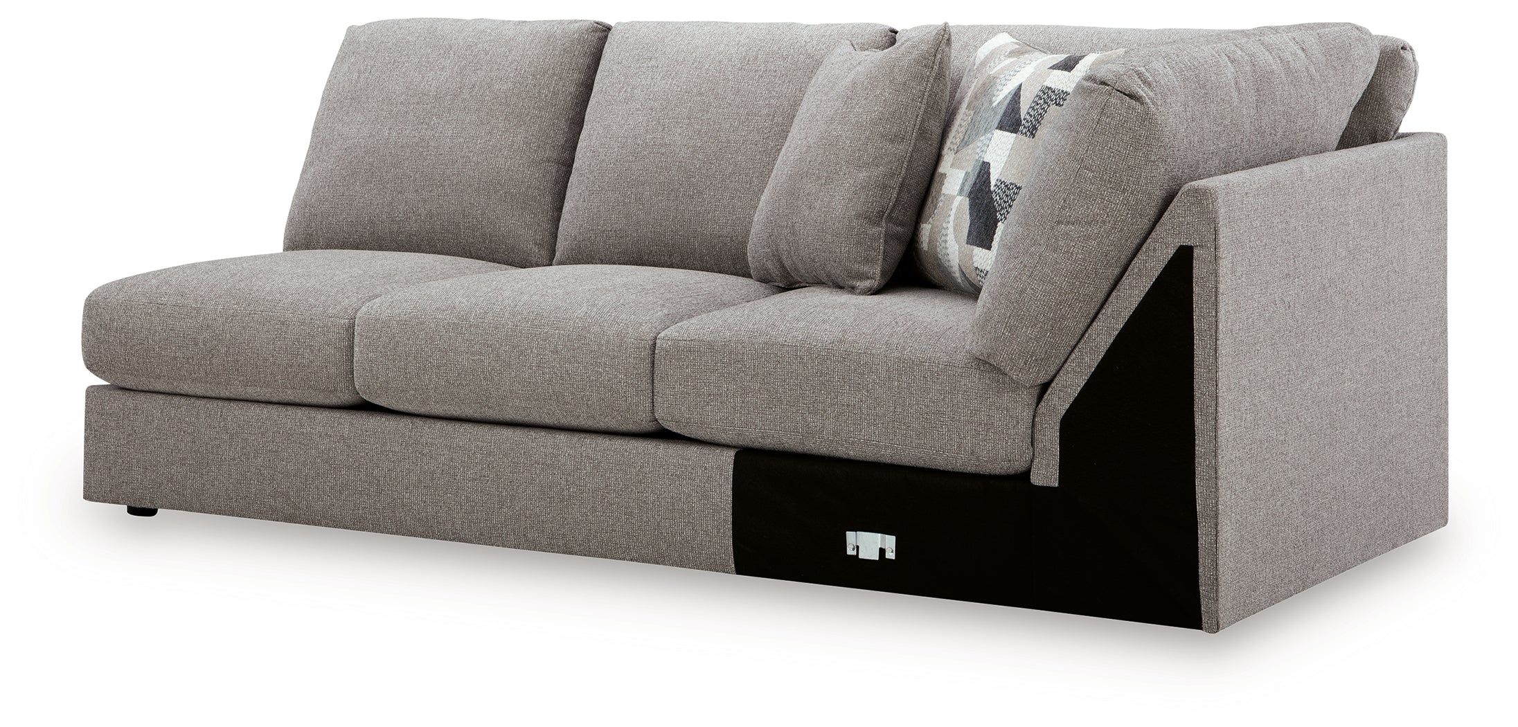 Lindon Smoke Right-Arm Facing Loveseat with Wedge - 8470426
