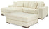 Lindyn 2-Piece Sectional with Ottoman in Ivory - PKG014502