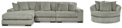 Lindyn  3-Piece Sectional and Oversized Swivel Accent Chair - 21105U6