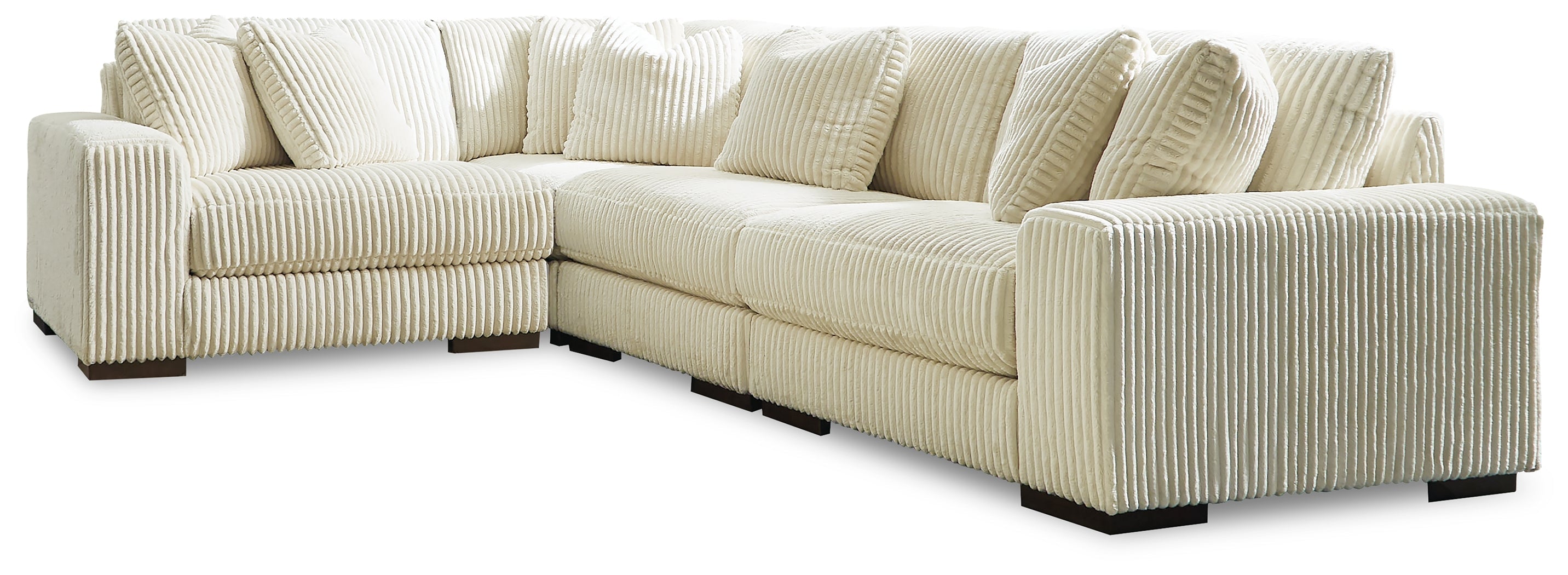 Lindyn 4-Piece Sectional with Ottoman in Ivory - PKG016106