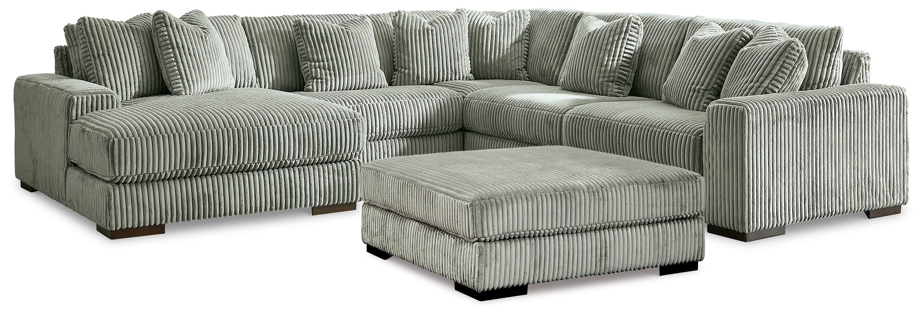 Lindyn 5-Piece Sectional with Ottoman in Fog from Ashley - Luna Furniture