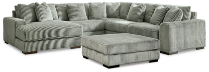 Lindyn 5-Piece Sectional with Ottoman in Fog from Ashley - Luna Furniture