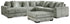 Lindyn 5-Piece Sectional with Ottoman in Fog from Ashley - Luna Furniture