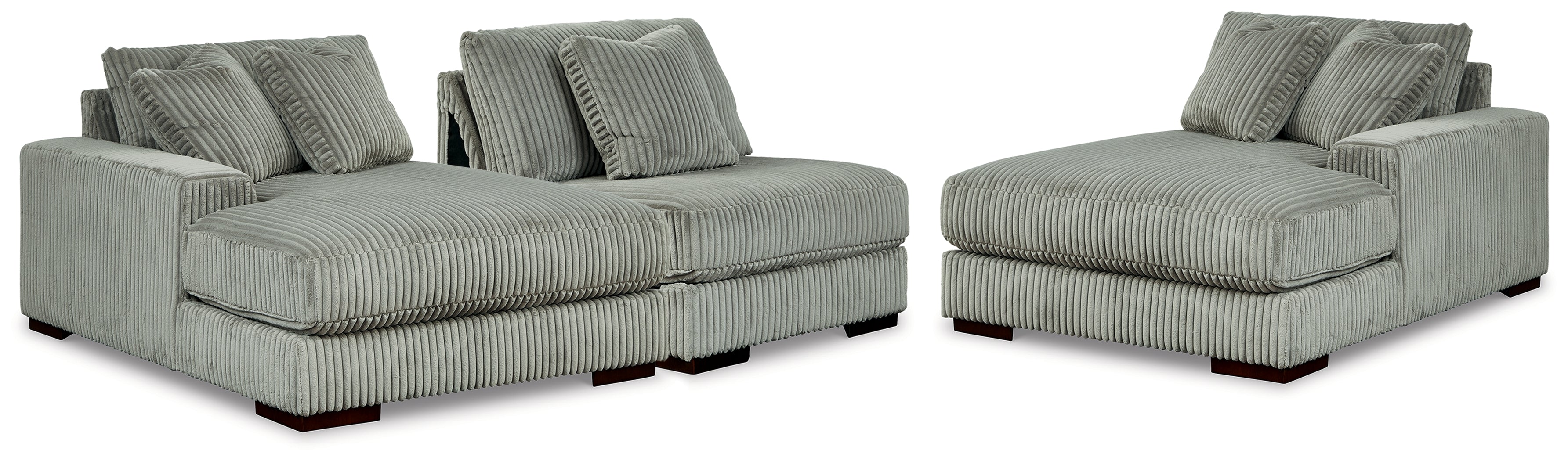 Lindyn Fog 3-Piece Sectional with Double Chaise - 21105S18