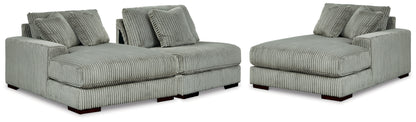 Lindyn Fog 3-Piece Sectional with Double Chaise - 21105S18