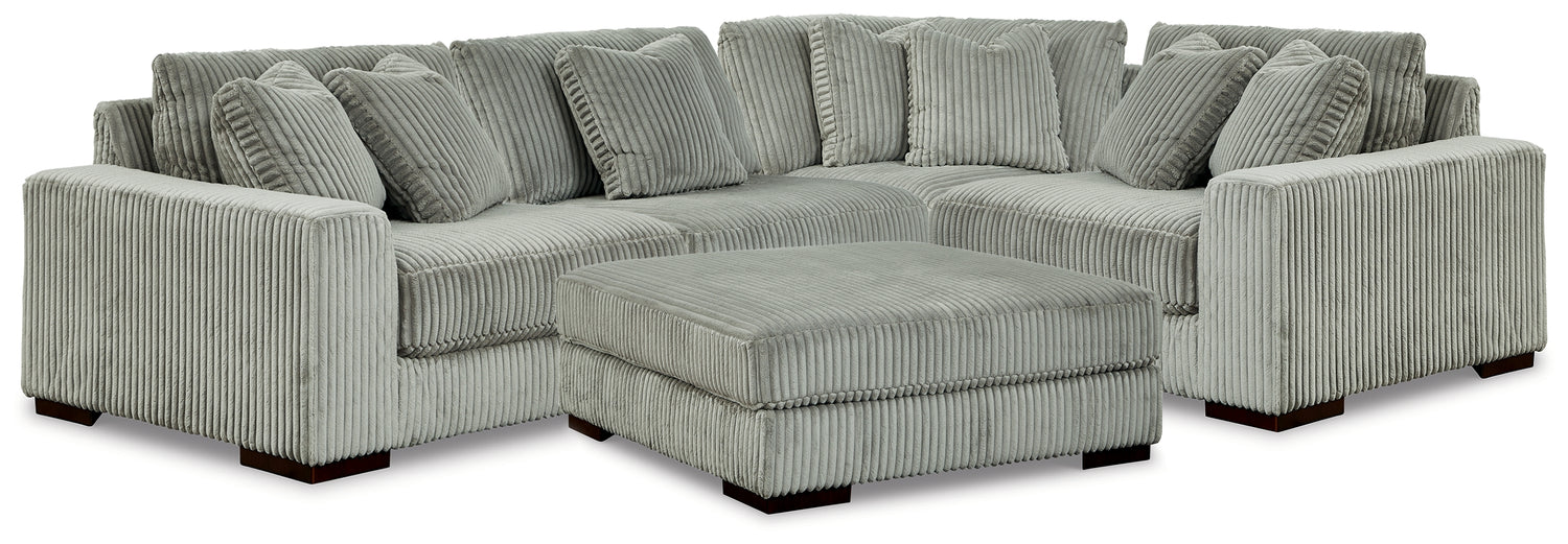 Lindyn Fog 4-Piece Sectional and Ottoman - 21105U7