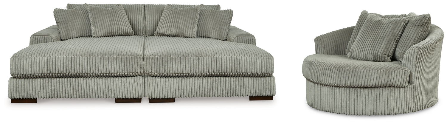 Lindyn  Super Chaise with Oversized Swivel Chair - 21105U5