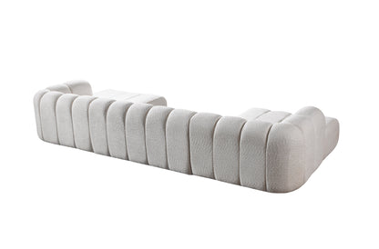 Lis Ivory Boucle Double Chaise 147" Sectional - LISIV-USEC