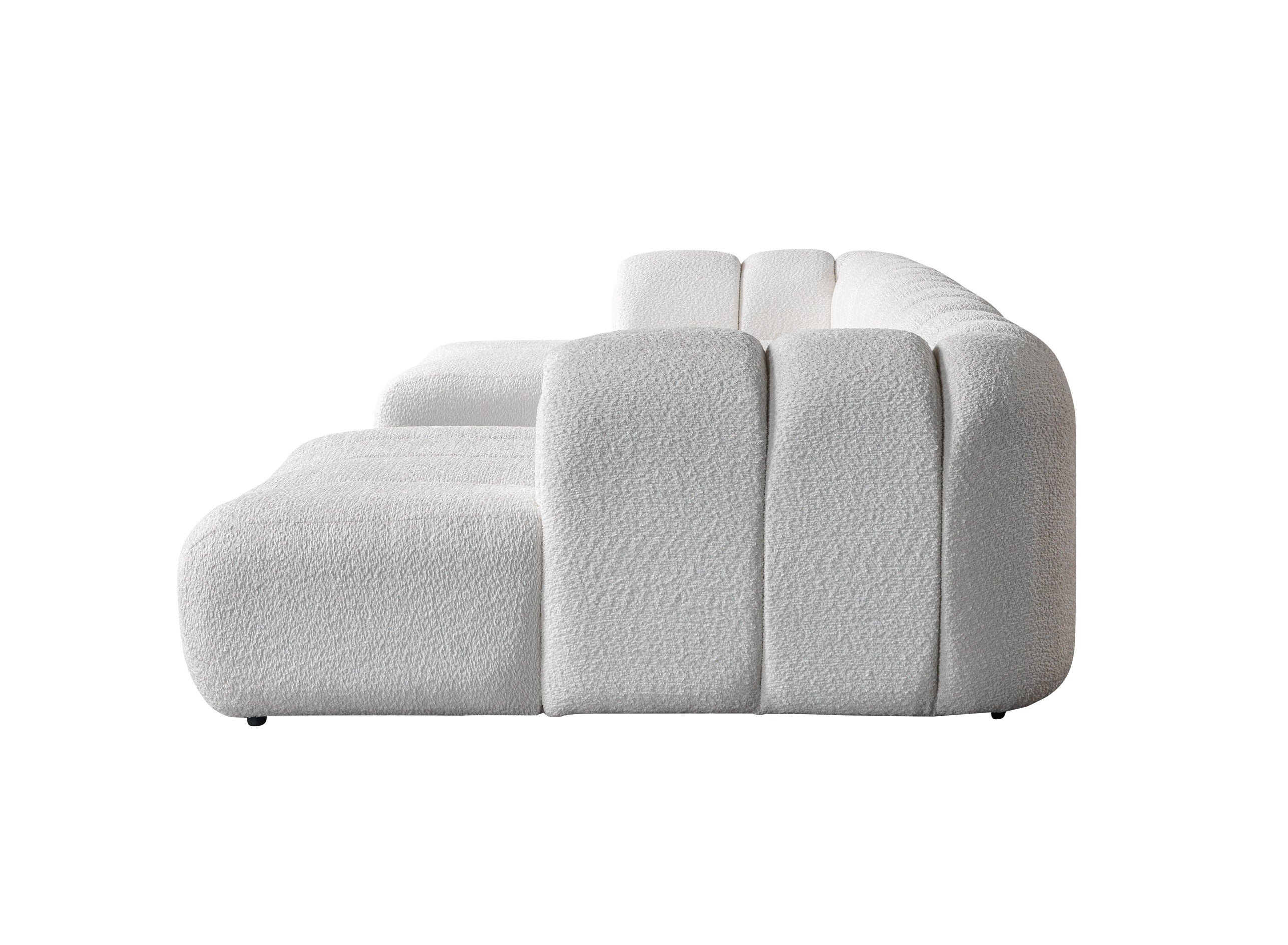 Lis Ivory Boucle Double Chaise 147" Sectional - LISIV-USEC