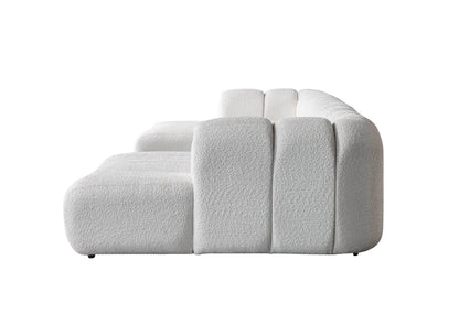 Lis Ivory Boucle Double Chaise 147" Sectional - LISIV-USEC