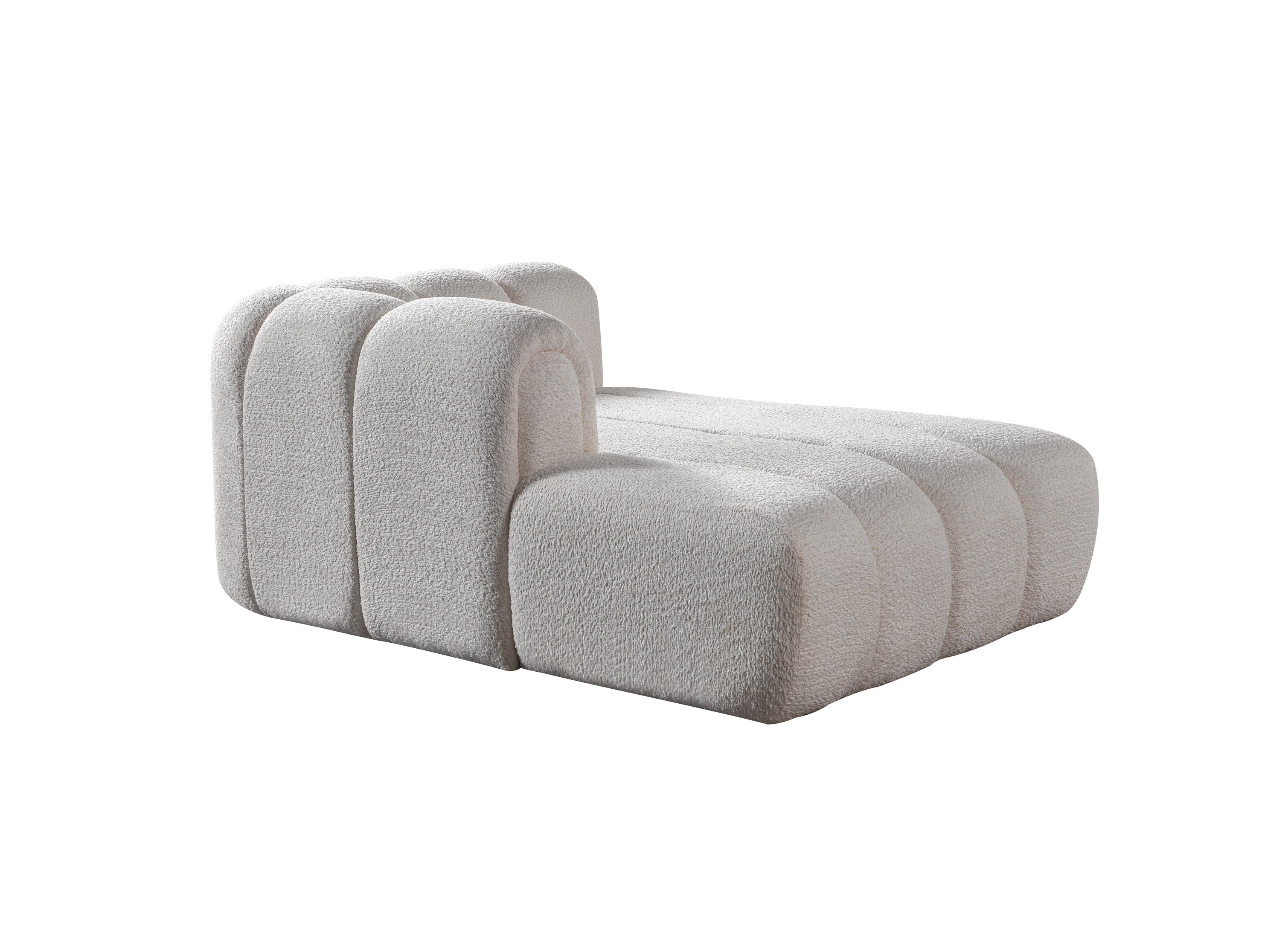 Lis Ivory Boucle Double Chaise 147" Sectional - LISIV-USEC