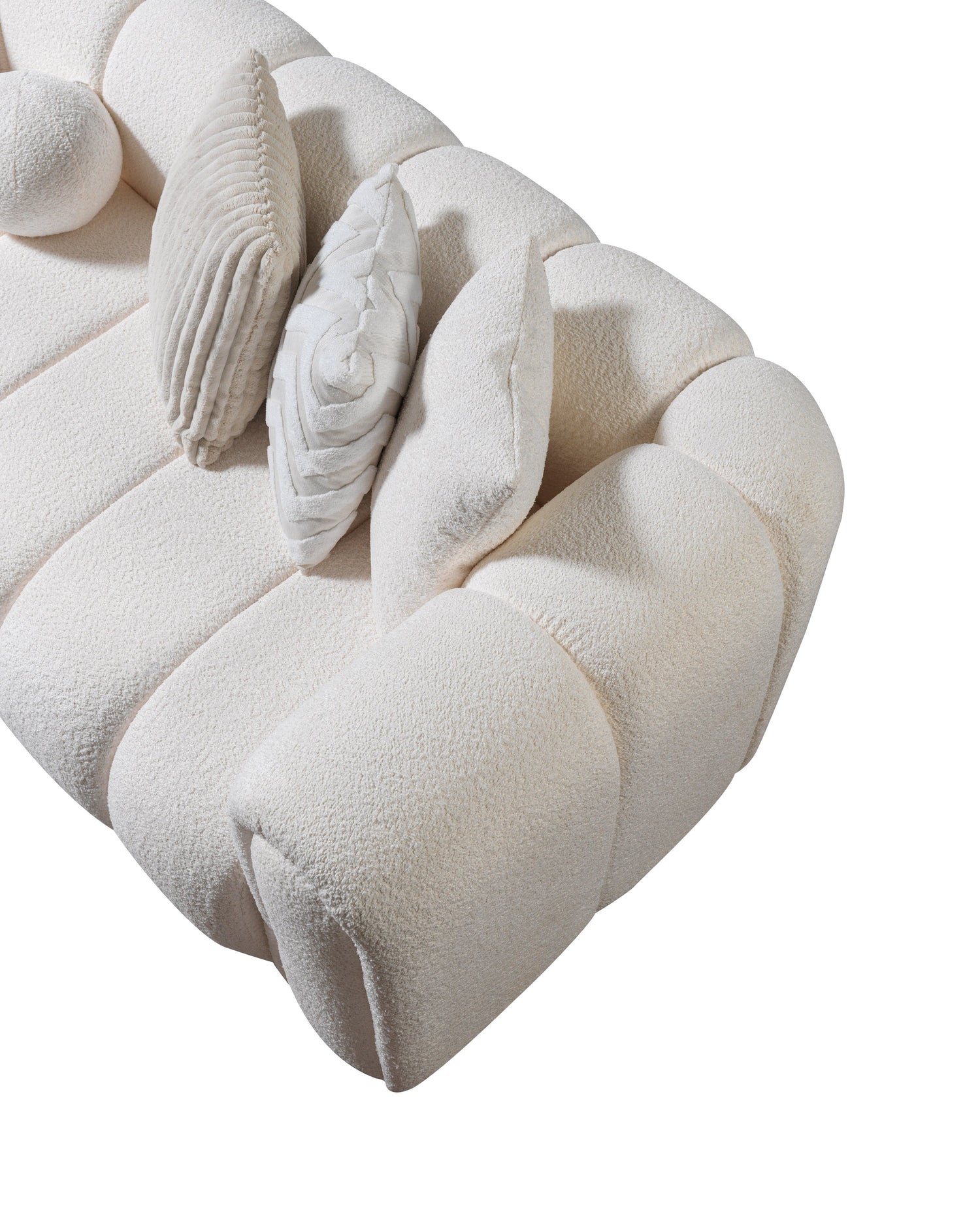 Lis Ivory Boucle LAF 115" Sectional - LISIV-LSEC