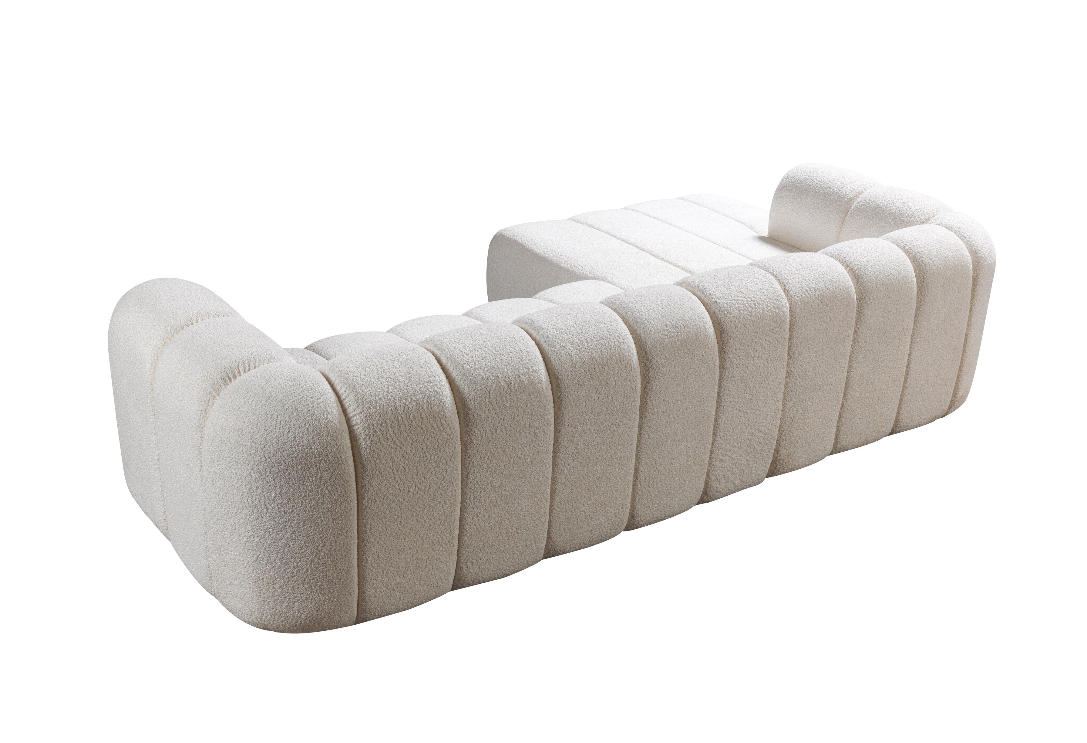 Lis Ivory Boucle LAF 115" Sectional - LISIV-LSEC