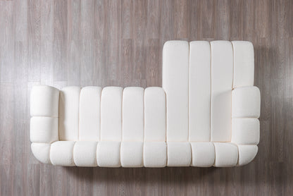 Lis Ivory Boucle LAF 115" Sectional - LISIV-LSEC