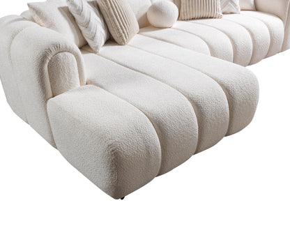 Lis Ivory Boucle LAF 115" Sectional - LISIV-LSEC