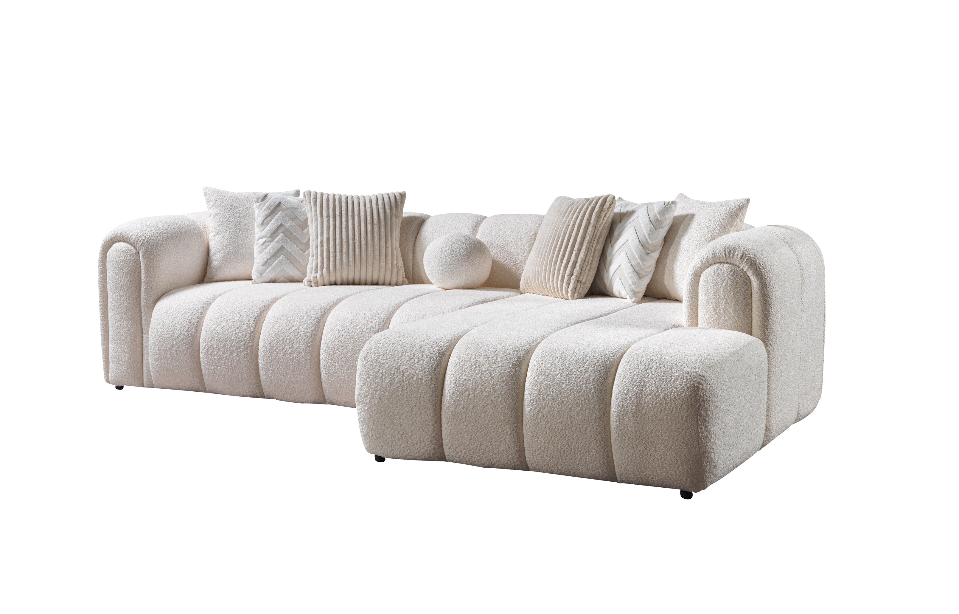 Lis Ivory Boucle RAF Sectional - LISIV-RSEC