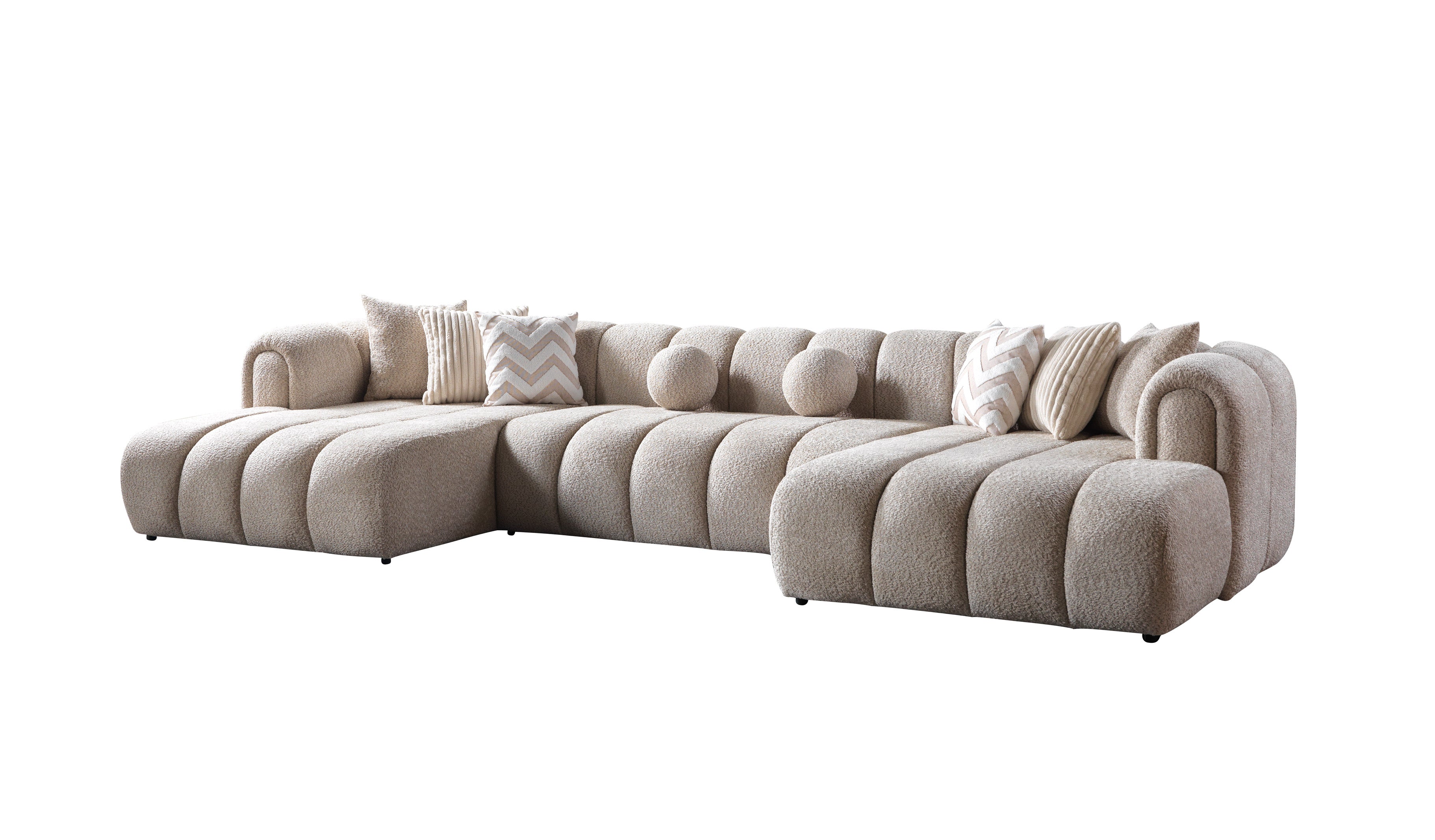 Lis Sand Boucle Double Chaise 147" Sectional - LISSAND-USEC