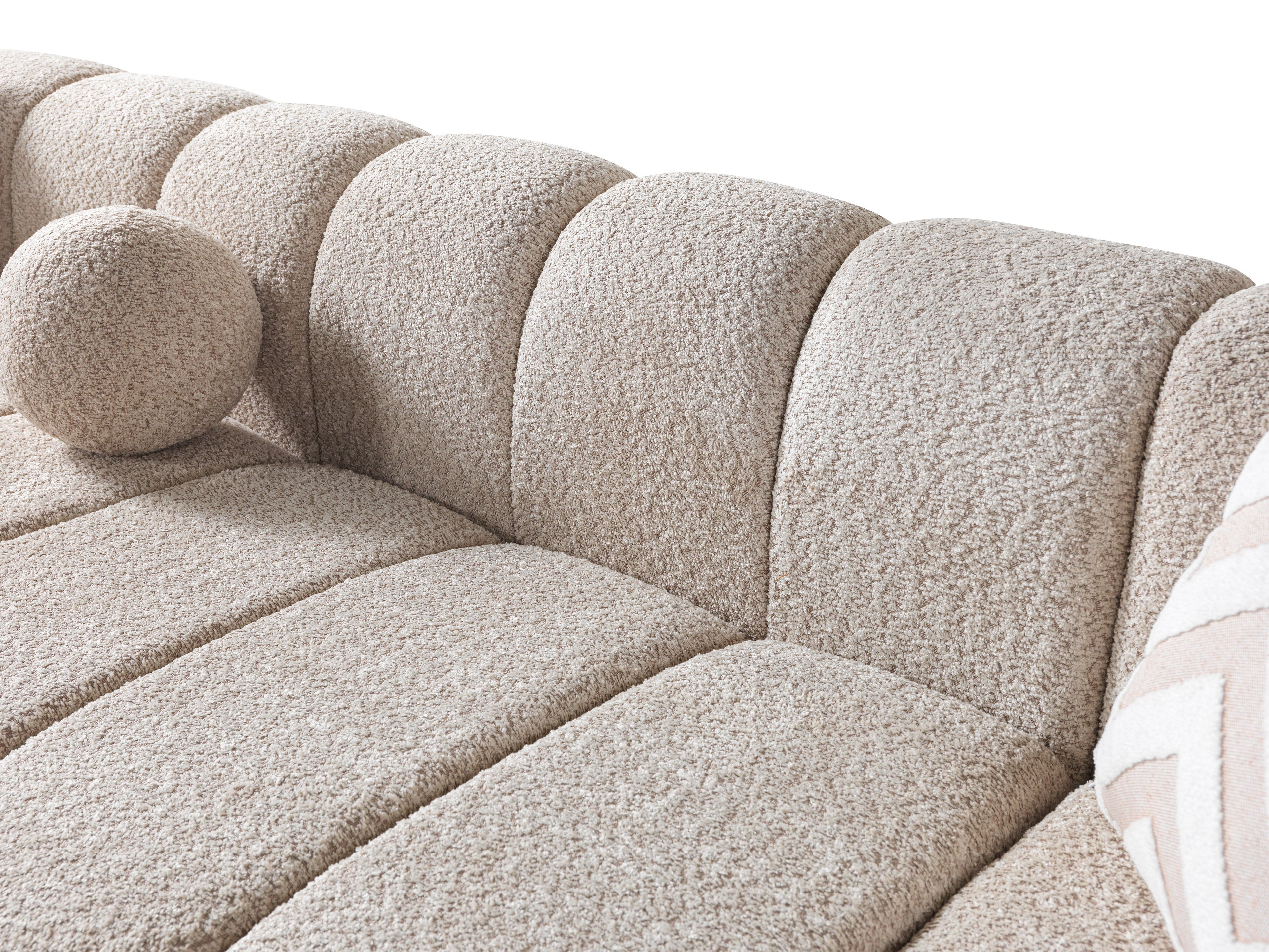 Lis Sand Boucle Double Chaise 147" Sectional - LISSAND-USEC