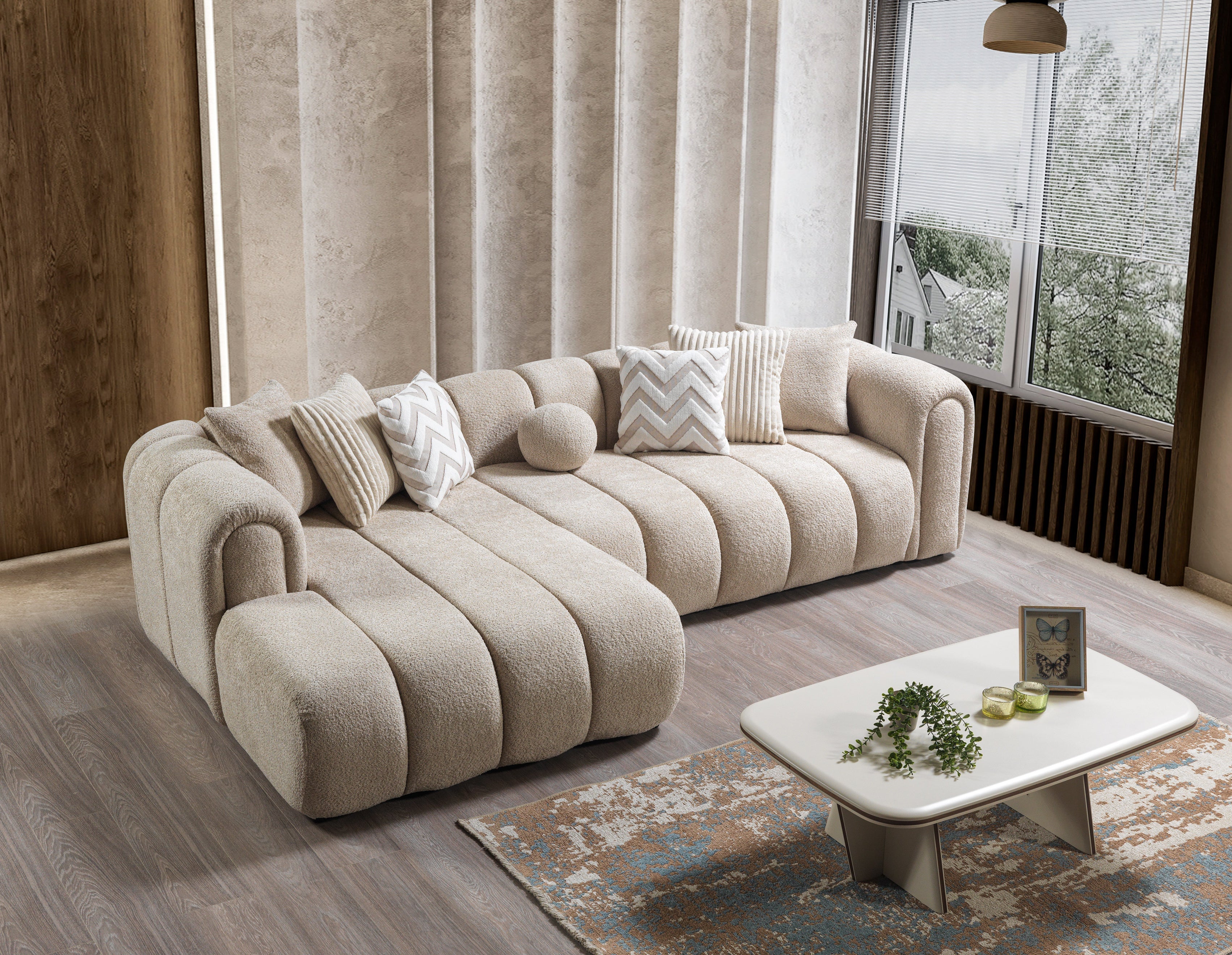 Lis Sand Boucle LAF 115" Sectional [ETA: 3/15] - LISSAND-LSEC