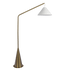 Lisbon Black Floor Lamp with On/Off Switch Coned Base Hanging White Fabric Shade - FLL03700801